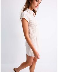 Stradivarius - Checked Shirt Dress - Lyst