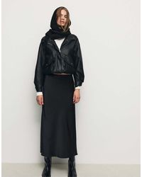 Stradivarius - Midi Rok Van Satijn - Lyst
