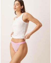 Calvin Klein - Microfibre Lace Thong - Lyst