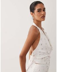 ASOS - Embellished Detail Halter Co-ord Top - Lyst