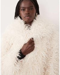 4th & Reckless - Fur Fluffy Oversized Collar Jacket - Lyst