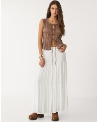 Stradivarius - Boho Midi Skirt - Lyst
