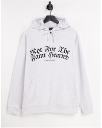 ASOS - Oversized Hoodie With Gothic Text Print - Lyst