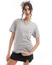 Carhartt - T-shirt con tasca grigia - Lyst
