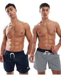 Threadbare - 2 Pack Geometric Print Swim Shorts - Lyst