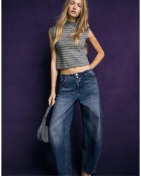 Stradivarius - Stand Collar Knit Top - Lyst