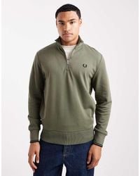 Fred Perry - Half Zip Sweatshirt - Lyst