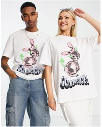 Collusion - Unisex - t-shirt oversize bianca con stampa di coniglio - Lyst