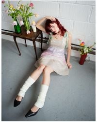 Labelrail - X Lara Adkins Tiered Colourblock Sequin Mini Smock Dress - Lyst