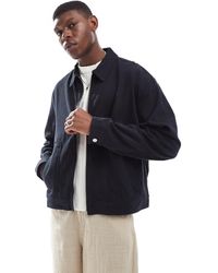 ASOS - Premium Linen Blend Boxy Harrington Jacket - Lyst