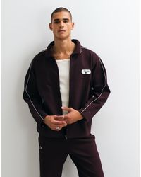 Lacoste - Tennis Heritage Badge Accent Zip Up Pique Sweatshirt - Lyst