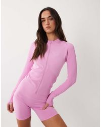 4505 - Sculpting Seamless Zip Up Long Sleeve Top - Lyst