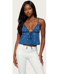Edikted - Soleil Embroidered Open Back Top - Lyst