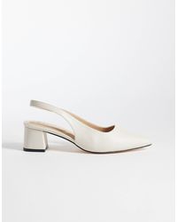 SEQWL - Sorrento - chaussures à petit talon carré et bride arrière - crème - Lyst