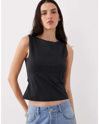 ASOS - Polyamide Slinky Boat Neck Top - Lyst