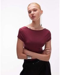 ASOS - Top Van Gladde Stof Met Kapmouwtjes En Laag Uitgesneden Achterkant - Lyst