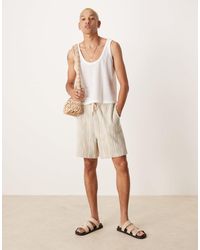 ASOS - Oversized Textured Stripe Shorts - Lyst