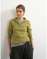 TOPSHOP - Pull en maille à demi-zip et col cheminée avec laine en - Lyst