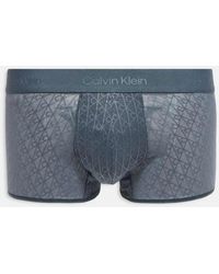 Calvin Klein - Microfibre Emblem Print Lace Low Rise Briefs - Lyst
