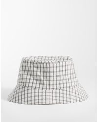 ASOS - Geruite Bucket Hat Van Seersucker - Lyst