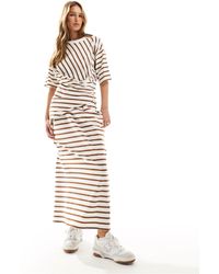 ASOS - Short Sleeve With Twist Detail Midaxi Dress - Lyst
