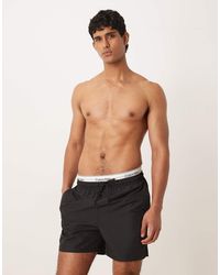 Calvin Klein - Contrast Logo Waistband Drawstring Swim Shorts - Lyst