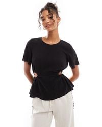 ASOS - Linen Look Tee With Cut Out Sides - Lyst