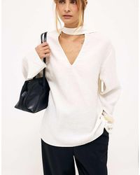 NA-KD - Scarf Fringe Detail Blouse - Lyst