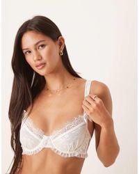 KAT THE LABEL - Bianca Eyelash Lace Underwired Bra - Lyst