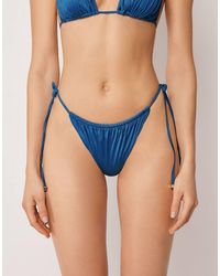 Calzedonia - Shiny Satin Thong Bikini Bottom - Lyst