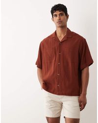 ASOS - Oversized Revere Crinkle Texture Shirt - Lyst
