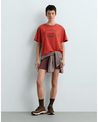 Oysho - Boxy Cotton Blend Slogan T-Shirt - Lyst
