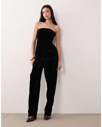 ASOS - Elegante Toelopende Broek Van Fluweel - Lyst