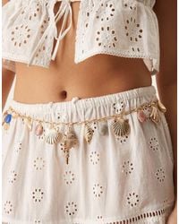 ASOS - Waist And Hip Chain Belt With Faux Shells Charms And Stones - Lyst