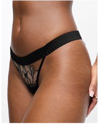 Bluebella - Maia Floral Embroidered Sheer Brazilian Brief - Lyst