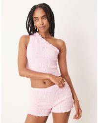 ASOS - Co-ord Shirred One Shoulder Top - Lyst