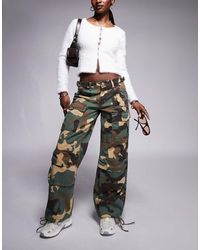 Liquor N Poker - Low Rise Camo baggy Jeans With Stud Detail - Lyst