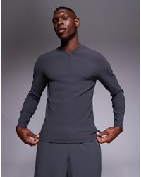 4505 - Active Rib Slim Fit Long Sleeve Zip Up Running Top - Lyst