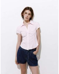 Pull&Bear - Slim Fit Short Sleeve Shirt - Lyst