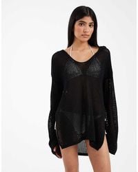 ASOS - Rocky Knit Beach Chuck On Hooded Dress - Lyst