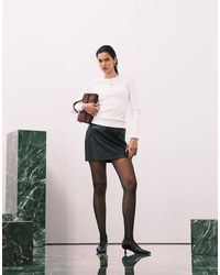 Abercrombie & Fitch - A-Lijn Mini-Rok Van Imitatie-Krokodillenleer - Lyst