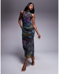 asos edition drape asymmetric linen midi dress 1455 by Martina Liana