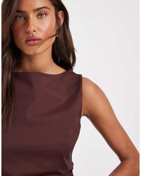 ASOS - Polyamide Slinky Boat Neck Top - Lyst
