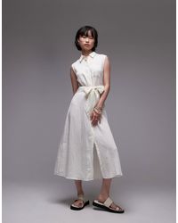 Mango - Sleeveless Bow Front Midi Dress - Lyst