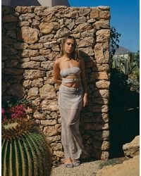 South Beach - X Liv Silverman Glitter Mesh Maxi Dress With Cutout Detail - Lyst