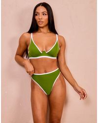 Wolf & Whistle - Fuller Bust X Georgia Bayliss Underwire Bikini Top With Contrast Trim - Lyst