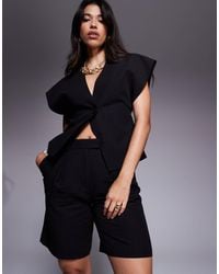 ASOS - – elegante longline-city-shorts aus leinenimitat - Lyst