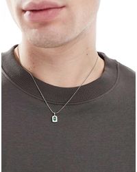 ASOS - Collana Con Ciondolo Con Smeraldo Sintetico - Lyst