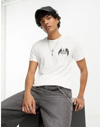 AllSaints - Camiseta blanco óptico badlove brace - Lyst