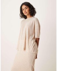 SNDY'S - Fine Knit Drop Shoulder T-shirt Co-ord - Lyst